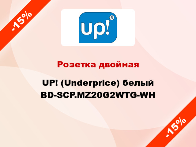 Розетка двойная UP! (Underprice) белый BD-SCP.MZ20G2WTG-WH